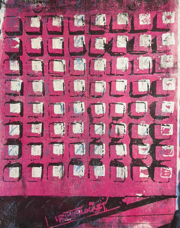 Buttons, gel print