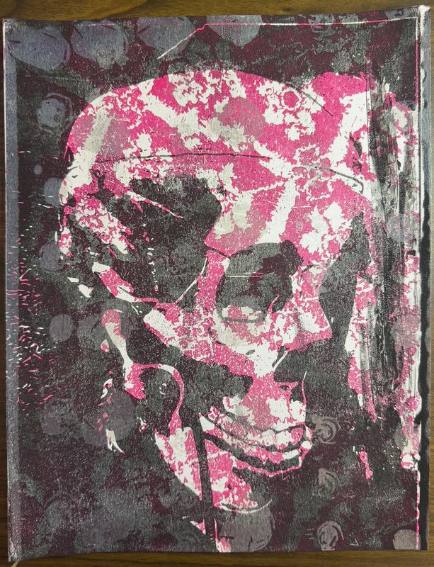 Skull, gel print